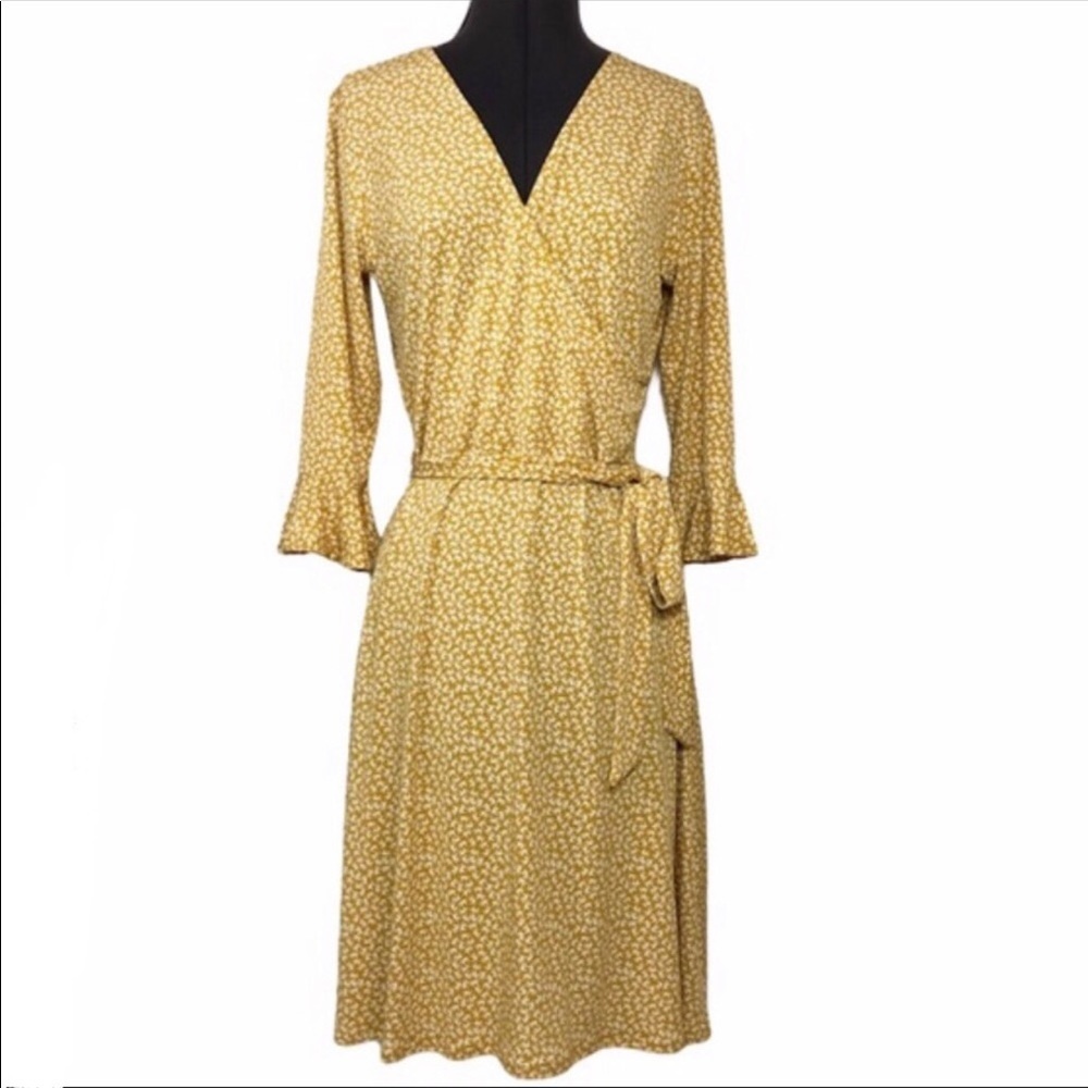 Leota Yellow Floral Midi Dress